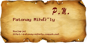 Patonay Mihály névjegykártya