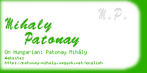 mihaly patonay business card